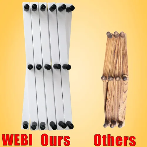 Miniatura 2 de WEBI Perchero de Pared Acordeón, Perchero de Sombreros de Madera Expandible para Perchero de Abrigos Montado en Pared, Soporte de Ganchos Acordeón
