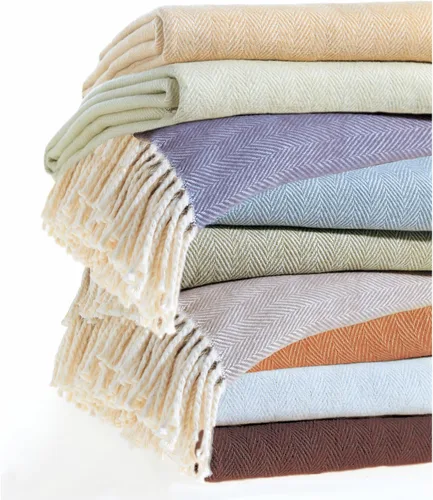 Miniatura 4 de Sferra Celine Herringbone, manta 100% algodón, color aguamarina