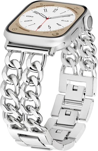 Miniatura 26 de Correas de metal para reloj para mujeres compatibles con Apple Watch para mujeres y hombres de 40 mm, 38 mm, 41 mm, 42 mm, 44 mm, 45 mm, 46 mm