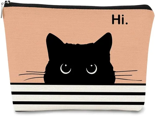 Miniatura 17 de Regalos de Gatos - Pequeña bolsa de maquillaje, bolsa de cosméticos para amantes de los gatos, bolsa de maquillaje para adolescentes y mujeres, cat 1