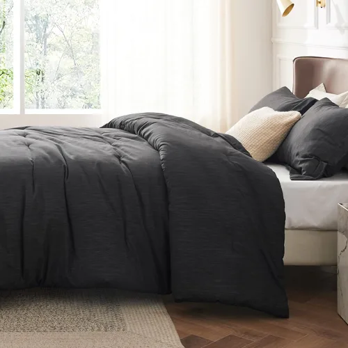 Miniatura 223 de Bedsure Juego de edredón Twin/Twin XL, ropa de cama suave beige para todas las estaciones, juego de cama teñido catiónico, 2 piezas, 1 edredón