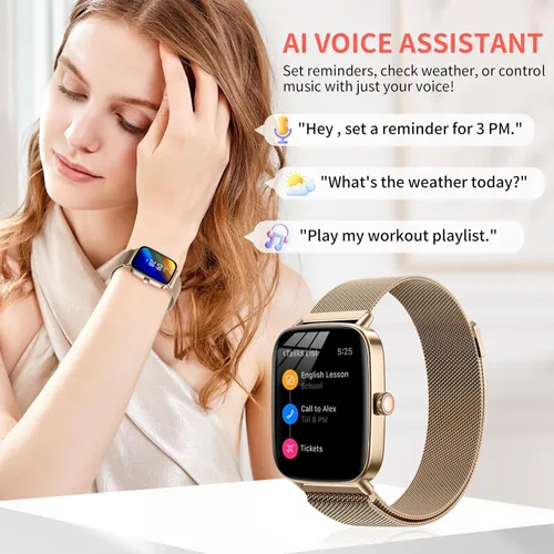 Miniatura 2 de Reloj inteligente para mujer, pantalla AMOLED de 1.85 pulgadas, monitor de actividad impermeable IP68, 118 modos deportivos, monitor de frecuencia