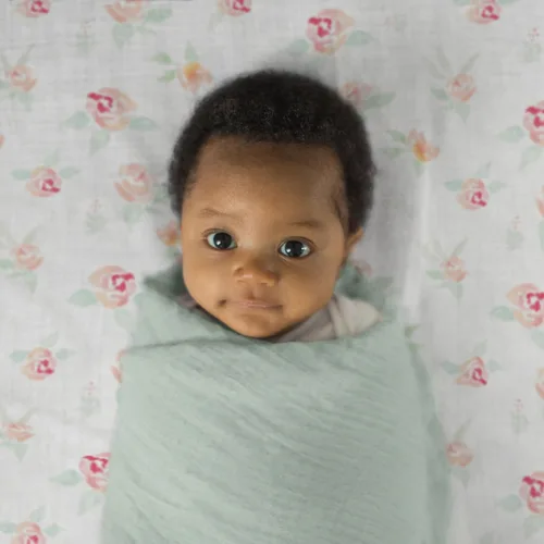 Miniatura 7 de SwaddleDesigns Juego de 4 mantas de muselina de algodón para bebé, niño y niña, mantas neutras para recién nacido, registro de bebé y regalo, 46 x
