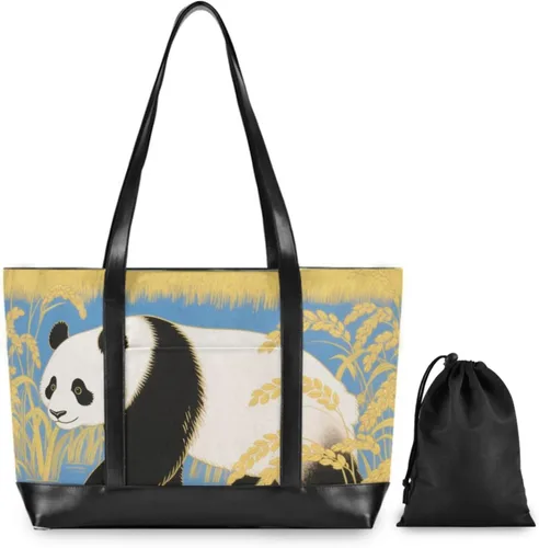 Miniatura 4 de Golden Crops Panda Portable laptop bag 14 inch with zipper carry on tote bag for work with diaper estuche para laptop 14 pulgadas