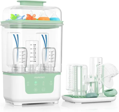 Momcozy Esterilizador y secadora de biberones, diseño modular de ahorro de espacio de anidación, capacidad de 6 botellas, esterilizador compacto 4
