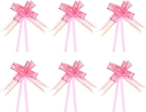 Miniatura 12 de PATIKIL Lazos de regalo, 100 unidades, canastas de regalo, lazos de envoltura de regalo, hilo dorado, lazos de regalo de Navidad a granel