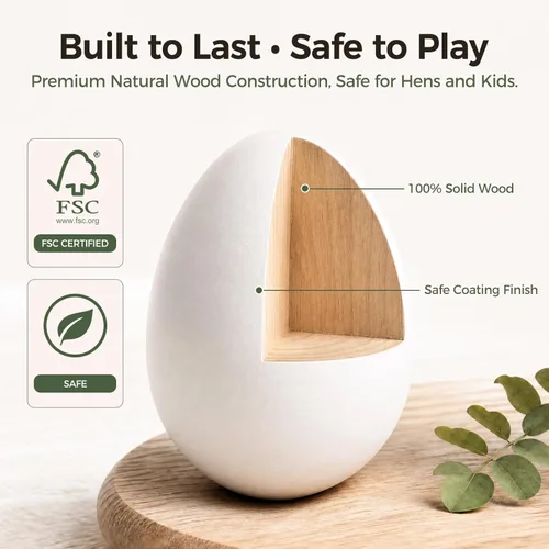 Miniatura 4 de POPLAY Huevos falsos de madera, huevos falsos de madera de 3 colores para manualidades, manualidades, pintura de huevos, nido de pollo