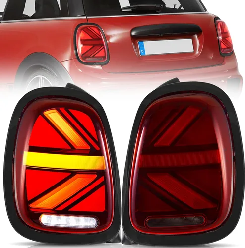 Miniatura 9 de Ensamble de luces traseras VLAND Compatible con BMW Mini R50 R52 R53 2001-2006, lámpara trasera Union Jack con DRL dinámico, luz trasera con señal