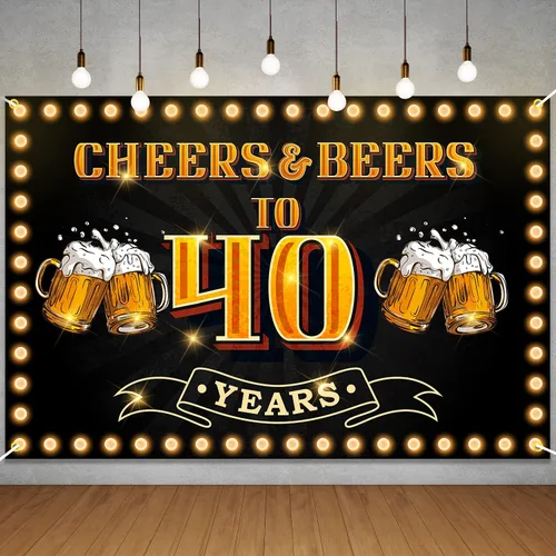 Miniatura 12 de Pancarta de texto «Cheers and Beers to 25 years Happy 25th Birthday» para hombres y mujeres, fotografía, cumpleaños, aniversario, fiesta