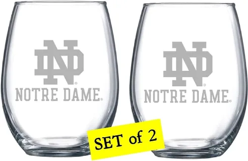 Miniatura 46 de RFSJ Juego de 2 copas de vino o bebidas con logotipo de Satin Frost (Harvard)