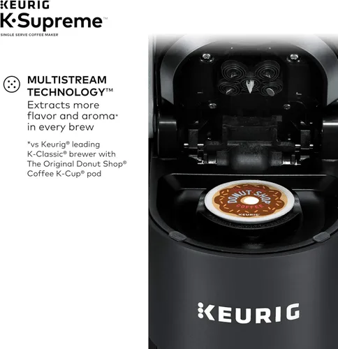 Miniatura 4 de Keurig® K-Supreme - Cafetera de cápsulas K-Cup de una sola porción, tecnología MultiStream, color negro y taza de viaje para cafetera de cápsulas
