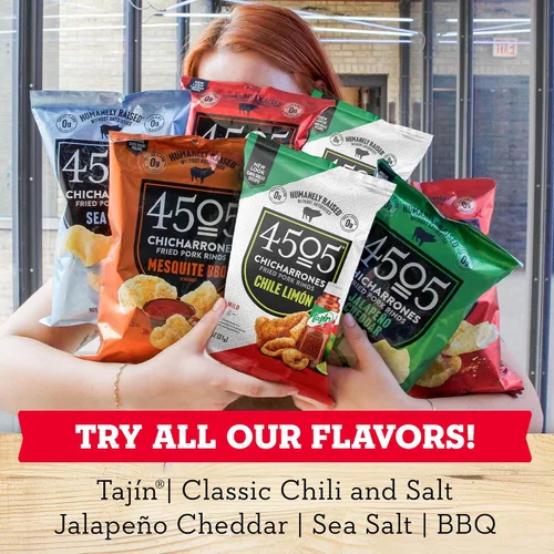 Miniatura 5 de 4505 Chicharrones sazonados a la barbacoa, cortezas de cerdo fritas – Pieles de cerdo con sabor a barbacoa – Bajo en carbohidratos, sin gluten