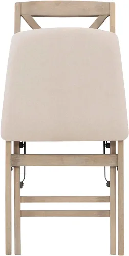Miniatura 17 de Keira Silla plegable de madera gris lavado con asiento tapizado beige y respaldo clásico de madera X por Linon