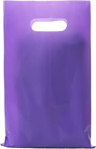 Miniatura 9 de ysmile Bolsa de plástico para compras para pequeñas empresas, bolsa de polietileno para mercancías con asa troquelada de gran tamaño 11.8x15.8