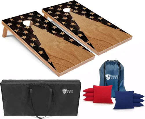 Miniatura 21 de Tailgating Pros - Juego de tableros para juego de cornhole con bolsas de maíz y estuche de transporte - Lanzamiento de agujero de maíz de 4 x 2 pies