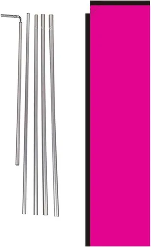 Miniatura 14 de Letrero de bandera rectangular de plumas para exteriores, color negro sólido, con kit de poste y punta de tierra