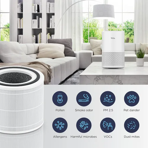 Miniatura 3 de TCL Filtro de repuesto para purificador de aire para Breeva A1 y A1W, reemplazo certificado, True HEPA (H13) elimina el 99.97% del polvo