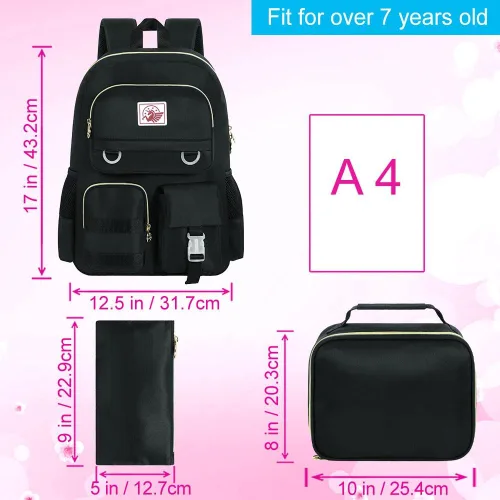 Miniatura 3 de WZLVO Mochila para laptop para niñas y mujeres, 15.6 pulgadas, bonita estética, resistente al agua, antirrobo, para la escuela universitaria