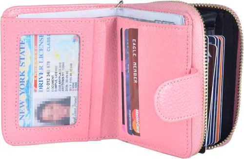 Miniatura 2 de Beurlike billetera de cuero, con tarjetero con bloqueo RFID, organizador, billetera segura para mujer