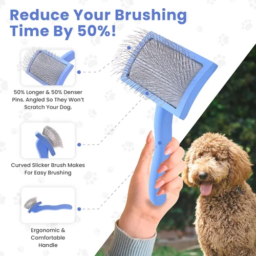 Miniatura 4 de Cepillo Slicker para perros, suministros de aseo para perros, el mejor cepillo para garabatos y caniches para perros de pelo - Goldendoodle Pin