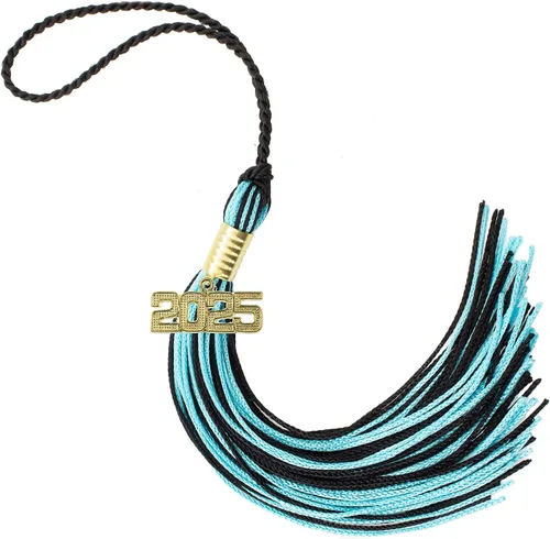 Miniatura 745 de Borla de graduación Aqua 2022, todos los colores escolares disponibles, fabricada en Estados Unidos
