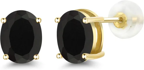Miniatura 144 de Gem Stone King Aretes de oro de 14 quilates con piedra natal ovalada de 0.315 x 0.236 in Aretes de oro para mujer