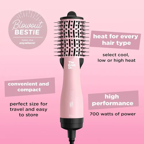 Miniatura 4 de INFINITIPRO BY CONAIR The Knot Dr. Cepillo de secado ovalado todo en uno apto para viajes, secador de pelo y voluminizador, cepillo de aire caliente