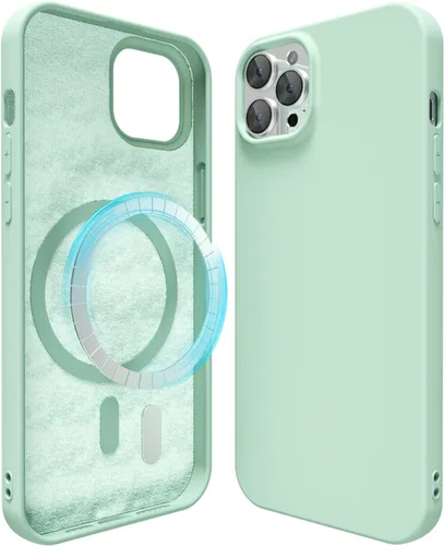 Miniatura 205 de oakxco Funda de silicona para iPhone 12 Pro Max, magnética, compatible con carga inalámbrica Magsafe, cubierta protectora de goma suave y delgada