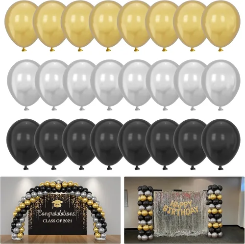 Miniatura 8 de YALLOVE Globos de látex de colores surtidos, juego de 120, 12 pulgadas para uso en helio o aire, globos gruesos para baby shower, cumpleaños