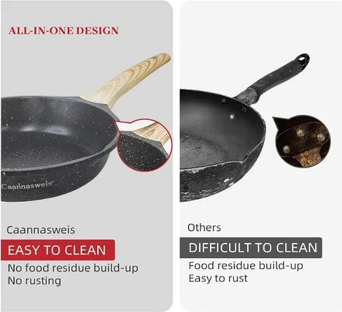 Miniatura 6 de Caannasweis Sartén Antiadherente de Granito, Sartenes Antiadherentes para Omelette, Sartén para Huevos y Omelette, Utensilios de Cocina de Piedra
