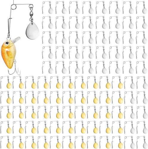 Miniatura 7 de Sumind 40 piezas de cuchillas giratorias de pesca, cebo giratorio, cucharas lisas, plataformas, cucharas de pesca, cuchillas, señuelos accesorios