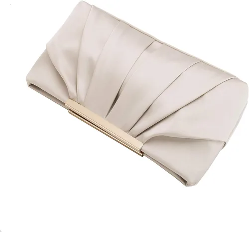 Miniatura 3 de CHARMING TAILOR Bolso de noche elegante plisado de satén formal simple y elegante para mujer