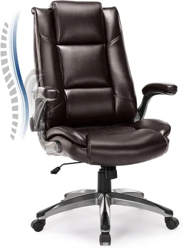 Miniatura 14 de COLAMY Silla de Oficina Ejecutiva de Cuero - Silla de Escritorio de Computadora para Casa con Respaldo Alto con Brazos Abatibles Acolchados, Bloqueo