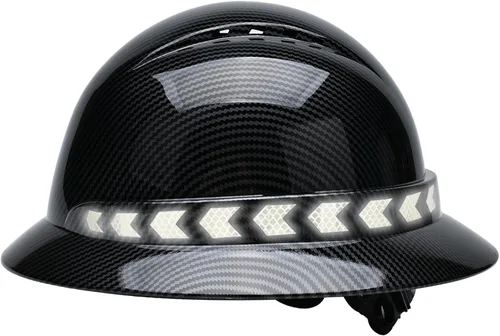 Casco de ala completa Nsteky con franja reflectante, Casco de trabajo de construcción de seguridad con franja reflectante