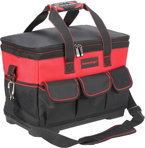 Miniatura 2 de Bolsa de herramientas de 17 pulgadas con correa de hombro ajustable, bolsas de herramientas de boca ancha, bolsa organizadora de herramientas