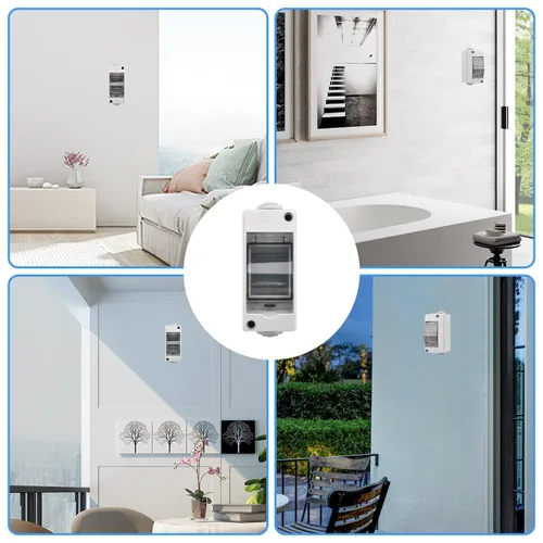 Miniatura 3 de Caja de protección de distribución de ABS IP65, caja de distribución de disyuntor impermeable de 2 vías, caja de distribución de 2 rieles DIN Caja