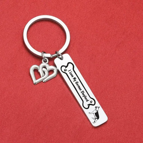 Miniatura 6 de De&ai - Llavero con texto en inglés "I Love My German Shepherd