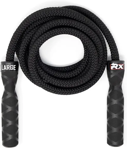 Rx Smart Gear Cuerda de saltar con asas ergonómicas antideslizantes, cuerda de polipropileno con peso para fitness y ejercicio, entrenamiento