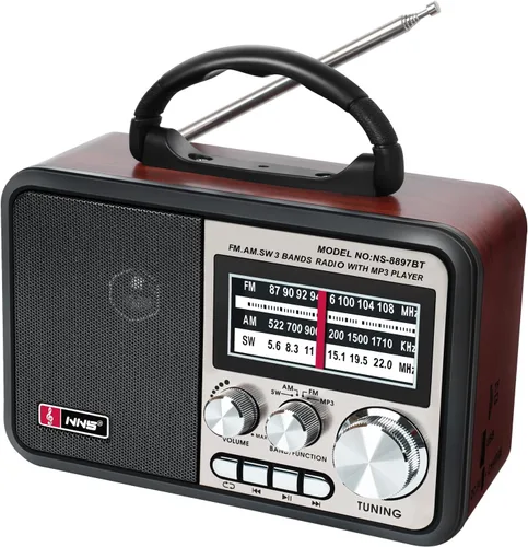 Radio retro vintage, radios AM FM portátiles, altavoces estéreo de carga USB, radios de onda corta con transistor compatible con altavoz Bluetooth,