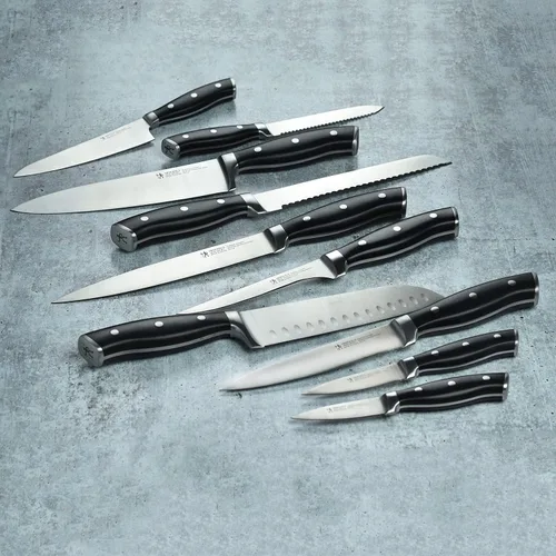 Miniatura 4 de Henckels Forged Accent - Juego de 20 cuchillos autoafilables, asas negras