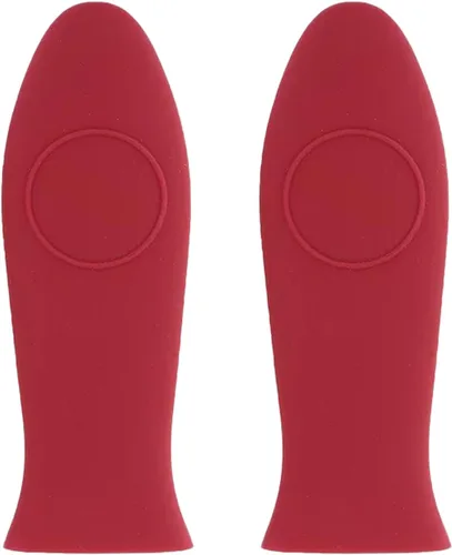 Miniatura 8 de Paquete de 2 fundas de silicona para mango de sartén de hierro fundido resistentes al calor, fundas para ollas y sartenes, soporte de mango de Negro