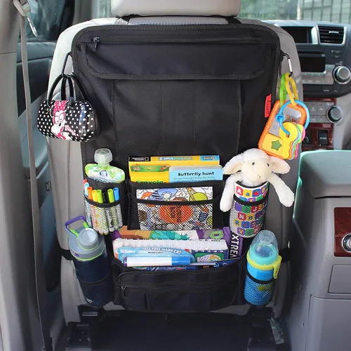 Miniatura 2 de Organizador para asiento trasero de coche Lusso Gear - Alfombrilla protectora contra los pies de los niños - 12 bolsillos grandes de almacenamiento