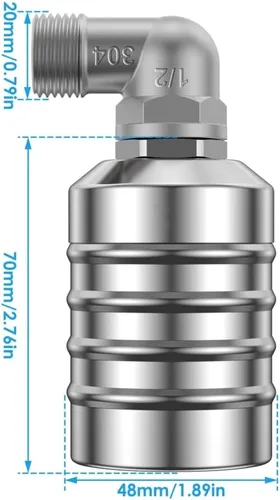 Miniatura 6 de Válvula de flotador automática, válvula de flotador de agua de 1/2 a 3/4 pulgadas, válvula de flotador de acero inoxidable 304 totalmente automática