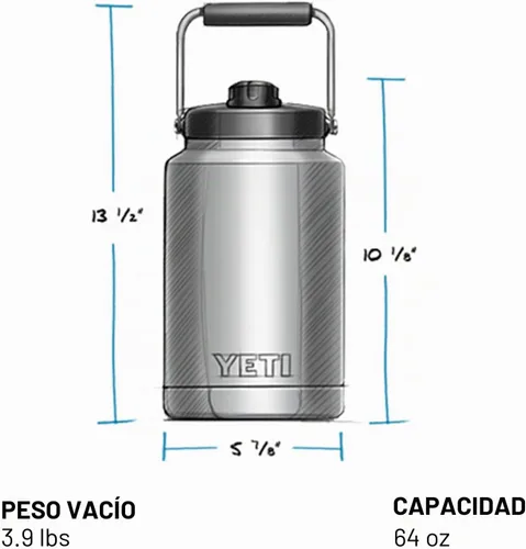 Miniatura 4 de YETI Rambler Jarra de Medio Galón, Aislada al Vacío, A Prueba de Fugas, Acero Inoxidable con MagCap Rosa (Tropical Pink)