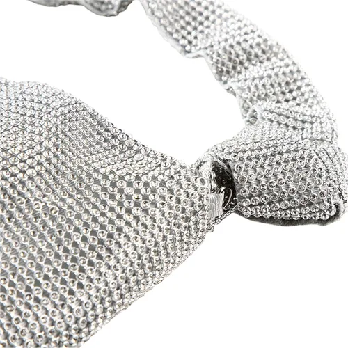 Miniatura 4 de Bolso de mano con diamantes de imitación para mujer, bolso de mano brillante con purpurina, bolso cruzado para boda, noche, fiesta de graduación
