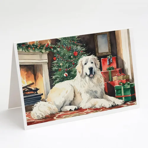 Miniatura 171 de Caroline's Treasures DAC2753GCA7P Paquete de 8 tarjetas de felicitación navideña acogedora de Husky siberiano Tarjetas en blanco con sobres
