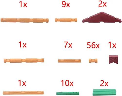Miniatura 7 de 90 piezas de bloques de construcción de madera para niños pequeños, juego de troncos de cabaña de madera clásico, juguete educativo preescolar