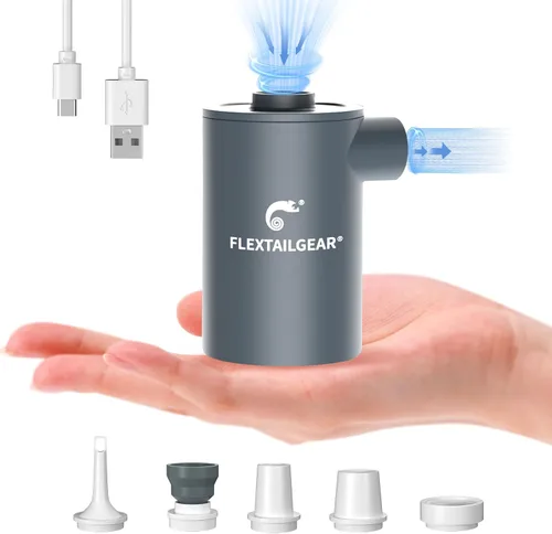 Miniatura 9 de FLEXTAILGEAR MAX Pump 2020 - Bomba de aire portátil con batería de 3600 mAh, bomba de aire recargable por USB, inflado y desinflado rápido