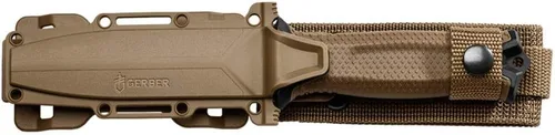 Miniatura 4 de Cuchillo fijo grabado aduana de la hoja fija del borde llano del marrón del coyote de Gerber Strongarm