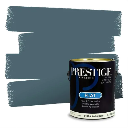 Miniatura 929 de Pintura Exterior + imprimación PRESTIGE, todo-en-uno, 1 galón, acabado mate, color comparable al Valspar* Royal Gray* VS151-Gris real